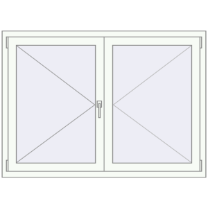Tilt-and-Turn 1435x1028 mm KORSA ENERGY-SAVING (SYNEGO MD) RAL 9016 Traffic white two-sided. View from inside Buy Tilt-and-Turn 1435x1028 mm KORSA ENERGY-SAVING (SYNEGO MD) RAL 9016 Traffic white two-sided