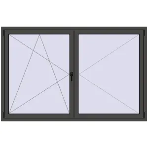 Buy Tilt-and-Turn 2000x1300 mm KORSA STANDARD (Euro 70) BASALT_GREY two-sided