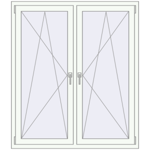 Buy Tilt-and-Turn 1300x1500 mm KORSA STANDARD (Euro 70) RAL 9016 Traffic white two-sided