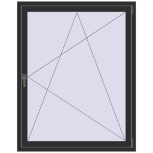 Buy Tilt-and-Turn 1220x1450 mm KORSA ENERGY-SAVING (SYNEGO MD) ANTHRACITE_GREY_GLATT two-sided