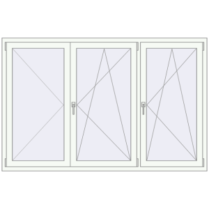 Tilt-and-Turn 1990x1290 mm KORSA BASE (Euro-Design 60) RAL 9016 Traffic white two-sided. View from inside Buy Tilt-and-Turn 1990x1290 mm KORSA BASE (Euro-Design 60) RAL 9016 Traffic white two-sided