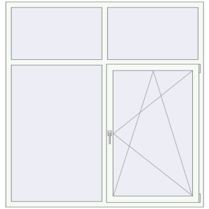 Tilt-and-Turn 1805x1870 mm KORSA STANDARD (Euro 70) RAL 9016 Traffic white two-sided. View from inside Buy Tilt-and-Turn 1805x1870 mm KORSA STANDARD (Euro 70) RAL 9016 Traffic white two-sided