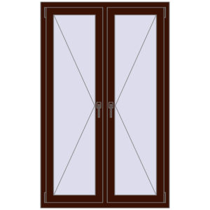 Buy Tilt-and-Turn 1000x1600 mm KORSA BASE (Euro-Design 60) BLACK_CHERRY two-sided