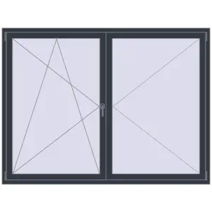 Tilt-and-Turn 2000x1500 mm KORSA BRILLANT ANTHRACITE_GREY_STRUKTURAL two-sided. View from inside Buy Tilt-and-Turn 2000x1500 mm KORSA BRILLANT ANTHRACITE_GREY_STRUKTURAL two-sided
