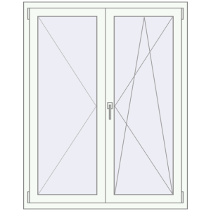 Tilt-and-Turn 1150x1450 mm KORSA ENERGY-SAVING (SYNEGO MD) RAL 9016 Traffic white two-sided. View from inside Buy Tilt-and-Turn 1150x1450 mm KORSA ENERGY-SAVING (SYNEGO MD) RAL 9016 Traffic white two-sided