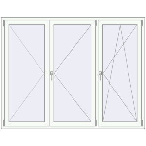 Tilt-and-Turn 1920x1500 mm KORSA ENERGY-SAVING (SYNEGO MD) RAL 9016 Traffic white two-sided. View from inside Buy Tilt-and-Turn 1920x1500 mm KORSA ENERGY-SAVING (SYNEGO MD) RAL 9016 Traffic white two-sided