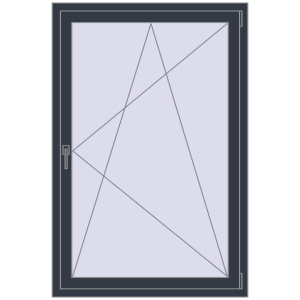 Tilt-and-Turn 1000x1500 mm KORSA BASE (Euro-Design 60) ANTHRACITE_GREY_STRUKTURAL two-sided. View from inside Buy Tilt-and-Turn 1000x1500 mm KORSA BASE (Euro-Design 60) ANTHRACITE_GREY_STRUKTURAL two-sided