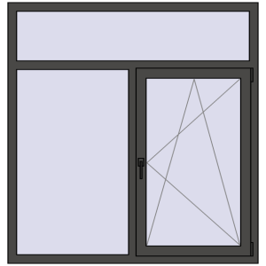 Buy Tilt-and-Turn 1440x1500 mm KORSA ENERGY-SAVING (SYNEGO MD) BASALT_GREY two-sided