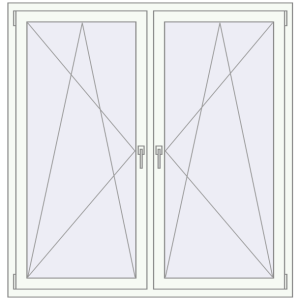 Buy Tilt-and-Turn 1450x1570 mm KORSA STANDARD (Euro 70) RAL 9016 Traffic white two-sided