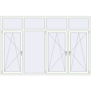 Buy Tilt-and-Turn 2580x1695 mm KORSA BASE (Euro-Design 60) RAL 9016 Traffic white two-sided