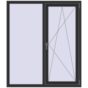 Buy Tilt-and-Turn 1300x1500 mm KORSA STANDARD (Euro 70) ANTHRACITE_GREY_GLATT two-sided