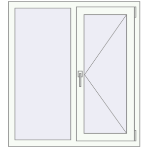 Buy Tilt-and-Turn 1000x1100 mm KORSA STANDARD (Euro 70) RAL 9016 Traffic white two-sided