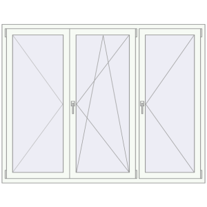 Tilt-and-Turn 1920x1500 mm KORSA BRILLANT RAL 9016 Traffic white two-sided. View from inside Buy Tilt-and-Turn 1920x1500 mm KORSA BRILLANT RAL 9016 Traffic white two-sided