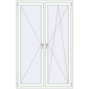 Buy Tilt-and-Turn 1300x2000 mm KORSA ENERGY-SAVING (SYNEGO MD) RAL 9016 Traffic white two-sided