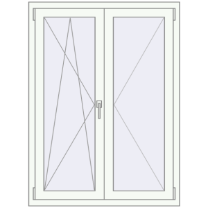 Buy Tilt-and-Turn 1035x1350 mm KORSA STANDARD (Euro 70) RAL 9016 Traffic white two-sided