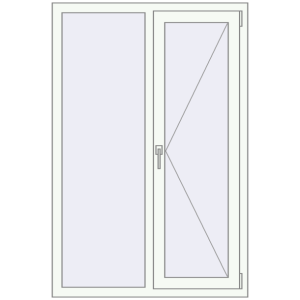 Tilt-and-Turn 1000x1500 mm KORSA BASE (Euro-Design 60) RAL 9016 Traffic white two-sided. View from inside Buy Tilt-and-Turn 1000x1500 mm KORSA BASE (Euro-Design 60) RAL 9016 Traffic white two-sided