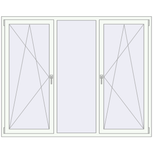 Buy Tilt-and-Turn 1960x1570 mm KORSA ENERGY-SAVING (SYNEGO MD) RAL 9016 Traffic white two-sided