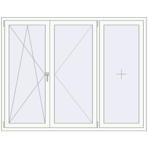 Tilt-and-Turn 1920x1500 mm KORSA ENERGY-SAVING (SYNEGO MD) RAL 9016 Traffic white two-sided. View from inside Buy Tilt-and-Turn 1920x1500 mm KORSA ENERGY-SAVING (SYNEGO MD) RAL 9016 Traffic white two-sided