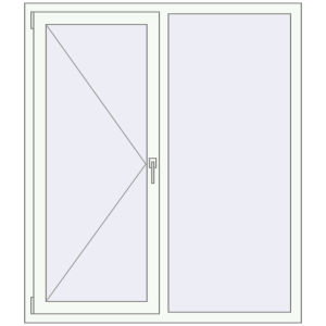 Tilt-and-Turn 1300x1500 mm KORSA BRILLANT RAL 9016 Traffic white two-sided. View from inside Buy Tilt-and-Turn 1300x1500 mm KORSA BRILLANT RAL 9016 Traffic white two-sided