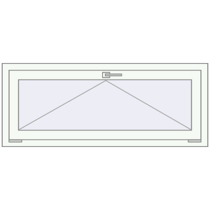 Tilt-and-Turn 1260x510 mm KORSA BASE (Euro-Design 60) RAL 9016 Traffic white two-sided. View from inside Buy Tilt-and-Turn 1260x510 mm KORSA BASE (Euro-Design 60) RAL 9016 Traffic white two-sided