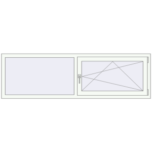 Buy Tilt-and-Turn 2000x600 mm KORSA STANDARD (Euro 70) RAL 9016 Traffic white two-sided