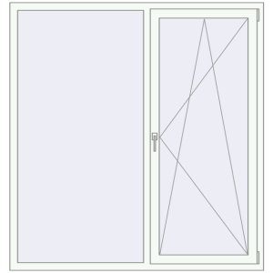 Buy Tilt-and-Turn 1640x1730 mm KORSA ENERGY-SAVING (SYNEGO MD) RAL 9016 Traffic white two-sided