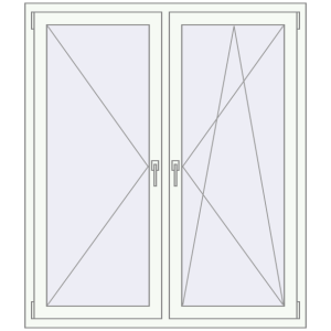 Buy Tilt-and-Turn 1300x1500 mm KORSA STANDARD (Euro 70) RAL 9016 Traffic white two-sided