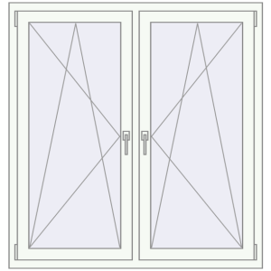 Buy Tilt-and-Turn 1330x1330 mm KORSA BASE (Euro-Design 60) RAL 9016 Traffic white two-sided
