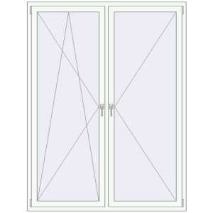 Buy Tilt-and-Turn 1600x2100 mm KORSA ENERGY-SAVING (SYNEGO MD) RAL 9016 Traffic white two-sided