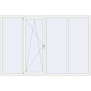 Buy Tilt-and-Turn 2655x1780 mm KORSA BRILLANT RAL 9016 Traffic white two-sided