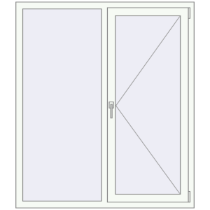 Buy Tilt-and-Turn 1300x1500 mm KORSA STANDARD (Euro 70) RAL 9016 Traffic white two-sided