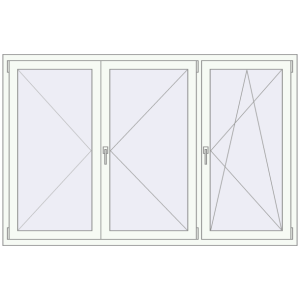 Buy Tilt-and-Turn 1990x1290 mm KORSA ENERGY-SAVING (SYNEGO MD) RAL 9016 Traffic white two-sided
