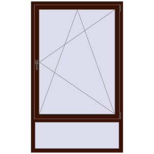 Tilt-and-Turn 1140x1870 mm KORSA BASE (Euro-Design 60) BLACK_CHERRY two-sided. View from inside Buy Tilt-and-Turn 1140x1870 mm KORSA BASE (Euro-Design 60) BLACK_CHERRY two-sided