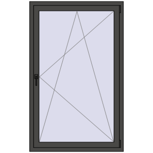 Buy Tilt-and-Turn 1000x1600 mm KORSA BASE (Euro-Design 60) BASALT_GREY two-sided