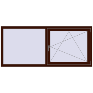 Buy Tilt-and-Turn 1900x840 mm KORSA STANDARD (Euro 70) BLACK_CHERRY two-sided