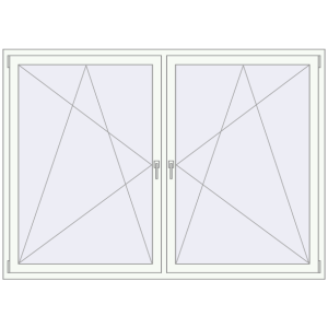 Tilt-and-Turn 2100x1500 mm KORSA BRILLANT RAL 9016 Traffic white two-sided. View from inside Buy Tilt-and-Turn 2100x1500 mm KORSA BRILLANT RAL 9016 Traffic white two-sided