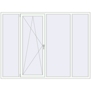 Buy Tilt-and-Turn 2355x1750 mm KORSA BASE (Euro-Design 60) RAL 9016 Traffic white two-sided