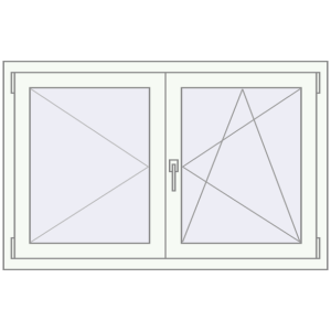 Tilt-and-Turn 1230x790 mm KORSA ENERGY-SAVING (SYNEGO MD) RAL 9016 Traffic white two-sided. View from inside Buy Tilt-and-Turn 1230x790 mm KORSA ENERGY-SAVING (SYNEGO MD) RAL 9016 Traffic white two-sided