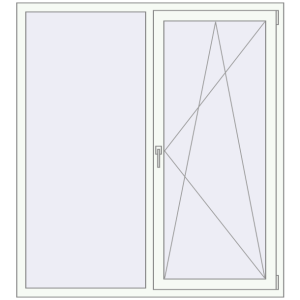 Tilt-and-Turn 1480x1630 mm KORSA ENERGY-SAVING (SYNEGO MD) RAL 9016 Traffic white two-sided. View from inside Buy Tilt-and-Turn 1480x1630 mm KORSA ENERGY-SAVING (SYNEGO MD) RAL 9016 Traffic white two-sided
