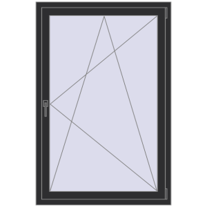 Buy Tilt-and-Turn 1000x1500 mm KORSA BASE (Euro-Design 60) ANTHRACITE_GREY_GLATT two-sided