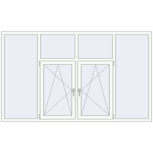 Buy Tilt-and-Turn 2430x1460 mm KORSA BASE (Euro-Design 60) RAL 9016 Traffic white two-sided