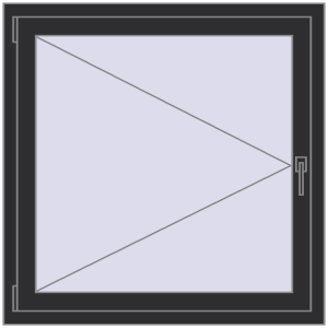 Buy Tilt-and-Turn 1000x1000 mm KORSA STANDARD (Euro 70) ANTHRACITE_GREY_GLATT two-sided