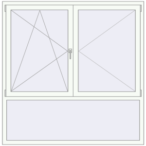Buy Tilt-and-Turn 1670x1690 mm KORSA STANDARD (Euro 70) RAL 9016 Traffic white two-sided