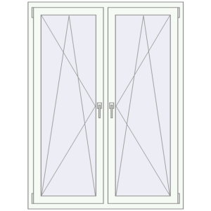 Buy Tilt-and-Turn 1150x1600 mm KORSA BASE (Euro-Design 60) RAL 9016 Traffic white two-sided