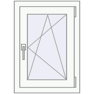 Buy Tilt-and-Turn 500x700 mm KORSA BASE (Euro-Design 60) RAL 9016 Traffic white two-sided