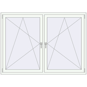 Buy Tilt-and-Turn 1835x1300 mm KORSA ENERGY-SAVING (SYNEGO MD) RAL 9016 Traffic white two-sided