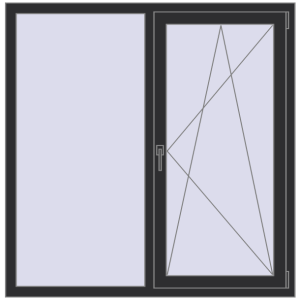 Buy Tilt-and-Turn 1360x1380 mm KORSA ENERGY-SAVING (SYNEGO MD) ANTHRACITE_GREY_GLATT two-sided