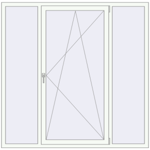 Tilt-and-Turn 1820x1800 mm KORSA BRILLANT RAL 9016 Traffic white two-sided. View from inside Buy Tilt-and-Turn 1820x1800 mm KORSA BRILLANT RAL 9016 Traffic white two-sided