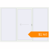 Pricing Sliding patio doors 3000x2135 mm Patio door (Synego) RAL 9016 Traffic white two-sided. Price: $2,160.14