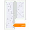 Pricing Balcony doors 1500x2100 mm KORSA STANDARD (Euro 70) BALKON DOOR RAL 9016 Traffic white two-sided. Price: €335.94